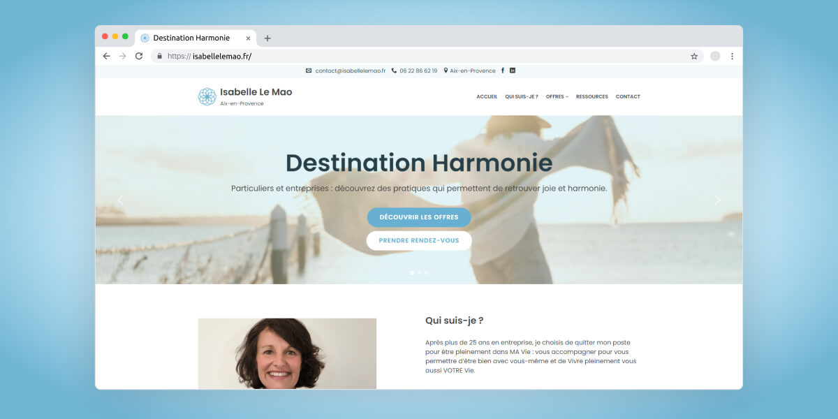 Destination Harmonie - Isabelle Le Mao - Site Web
